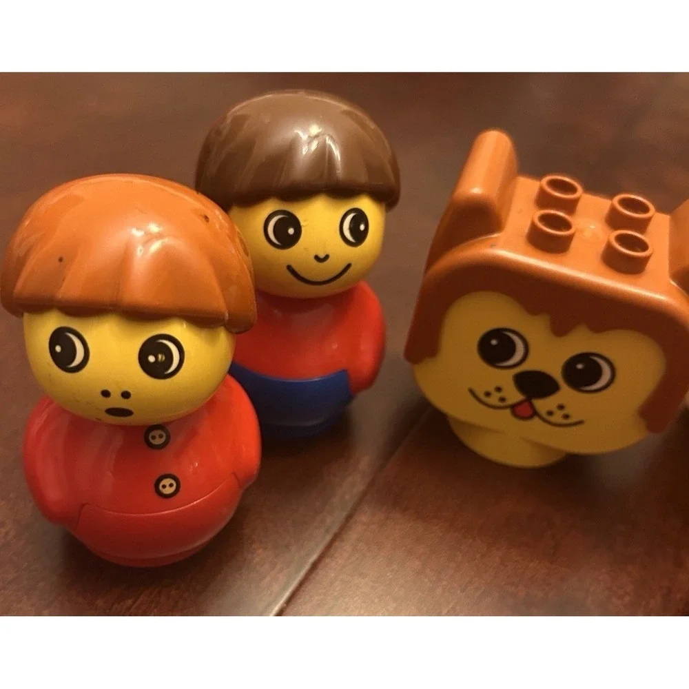 Lego Primo Duplo 5 Pc Lot Red Boy Blue Boy‎ Elephant Ladybug Fox